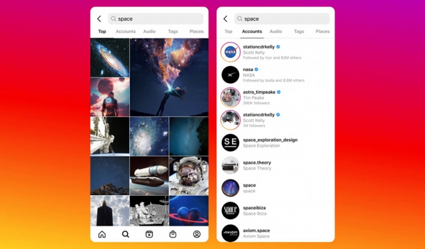 Instagramが#（ハッシュタグ）を必要としないキーワード検索と検索結果の画像表示に対応。まずは英語で...