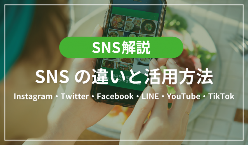 SNSの違いとビジネス活用方法【Instagram・Twitter・Facebook・LINE・YouTube・TikTok】