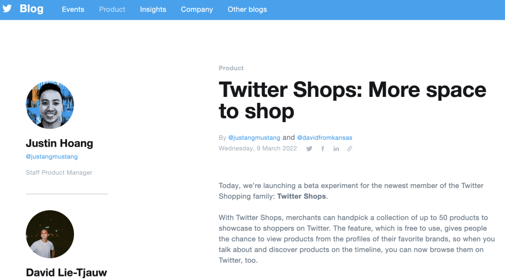 Twitter Shops